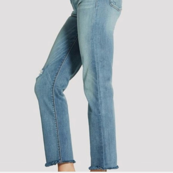 Hudson Nico Cigarette Size 28 Mid Rise Straight Ankle Jean Raw Hem Medium Wash - Picture 2 of 13